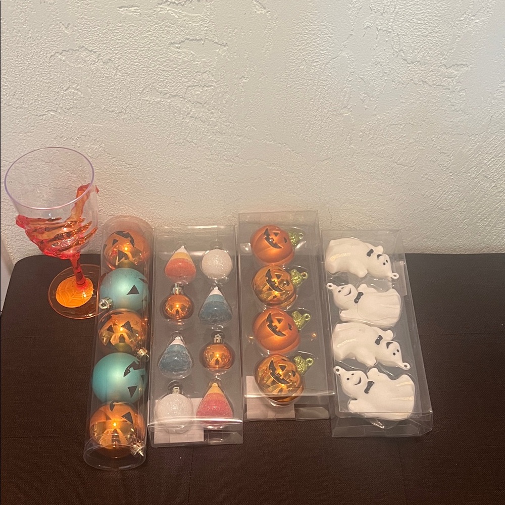 #1612+ Festive Halloween Ornament Set - Orange, Teal, White. Make An Offers